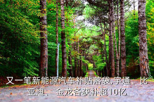 又一筆新能源汽車補貼落袋,宇通、比亞迪、 金龍各獲補超10億