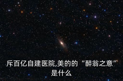 斥百億自建醫院,美的的“醉翁之意”是什么