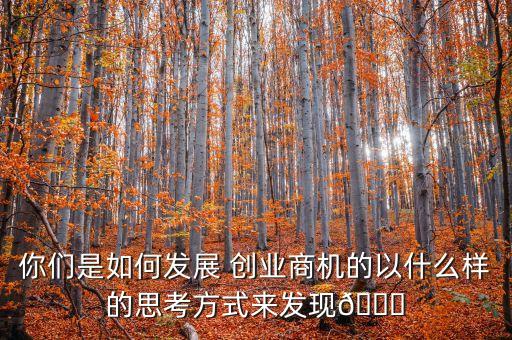 你們是如何發展 創業商機的以什么樣的思考方式來發現?