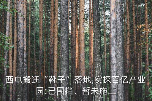 西電搬遷“靴子”落地,實探百億產業園:已圍擋、暫未施工