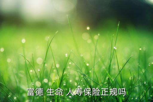 富德 生命 人壽保險正規嗎