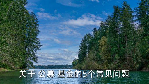 關于 公募 基金的5個常見問題
