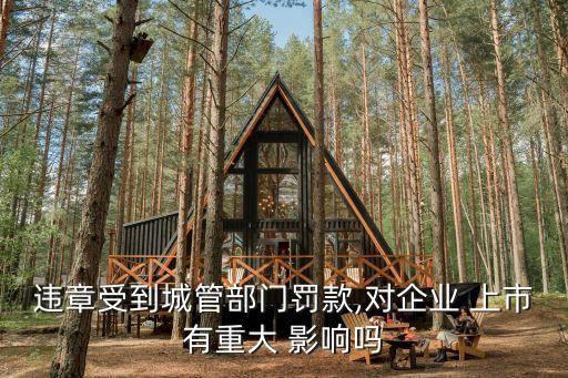 違章受到城管部門罰款,對企業 上市有重大 影響嗎