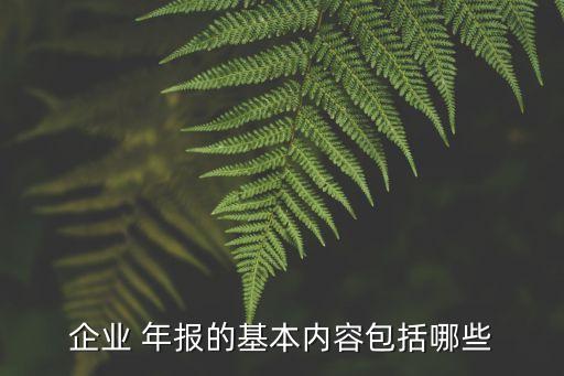 企業 年報的基本內容包括哪些