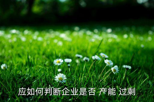 應如何判斷企業是否 產能 過剩