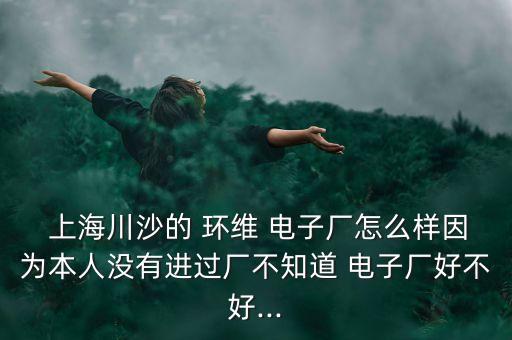  上海川沙的 環維 電子廠怎么樣因為本人沒有進過廠不知道 電子廠好不好...