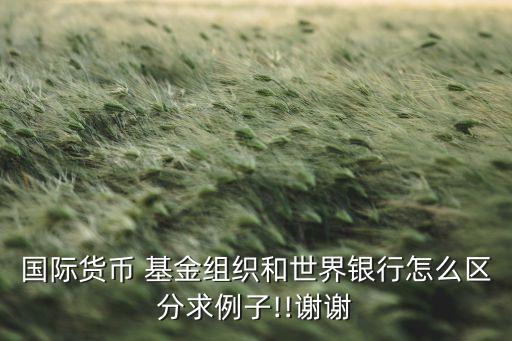 國際貨幣 基金組織和世界銀行怎么區分求例子!!謝謝
