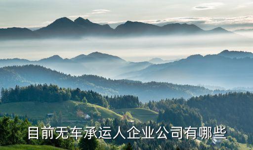 目前無車承運人企業公司有哪些