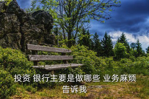 我國投資銀行的業務