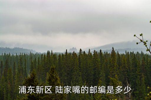浦東新區 陸家嘴的郵編是多少
