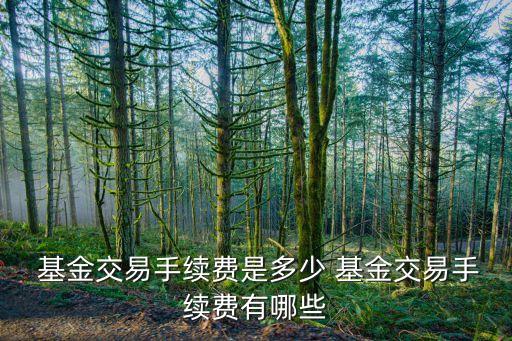  基金交易手續費是多少 基金交易手續費有哪些