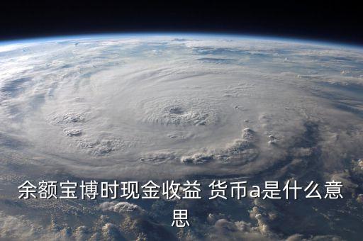 余額寶博時現金收益 貨幣a是什么意思