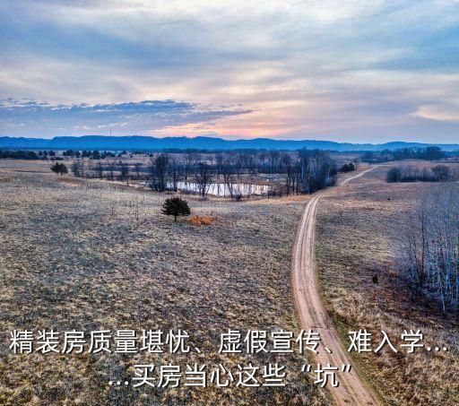 精裝房質量堪憂、虛假宣傳、難入學……買房當心這些“坑”