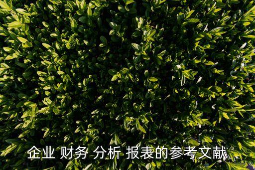 企業 財務 分析 報表的參考文獻