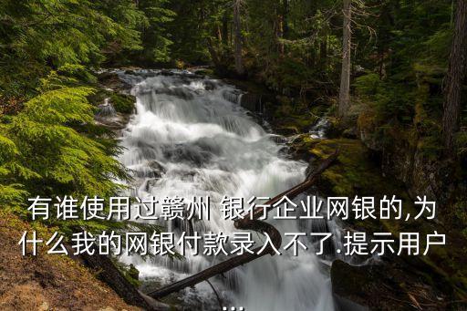 有誰使用過贛州 銀行企業網銀的,為什么我的網銀付款錄入不了.提示用戶...