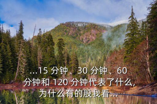 ...15 分鐘、30 分鐘、60 分鐘和 120 分鐘代表了什么,為什么有的股我看...