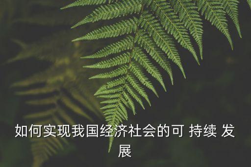 如何實現我國經濟社會的可 持續 發展