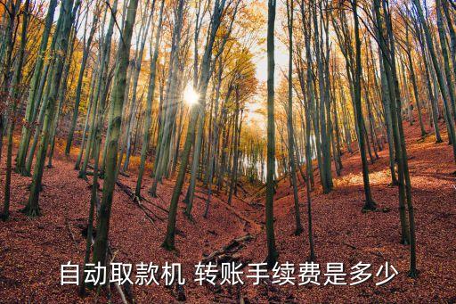 自動取款機 轉賬手續費是多少