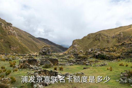 浦發京喜聯名卡額度是多少