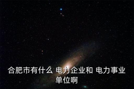 合肥市有什么 電力企業和 電力事業單位啊