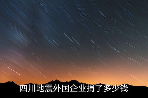 四川地震外國企業捐了多少錢