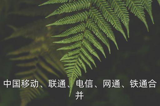 中國移動、聯通、電信、網通、鐵通合并