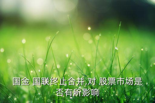 國金 國聯終止合并,對 股票市場是否有所影響
