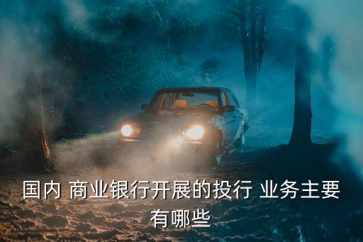 國內 商業銀行開展的投行 業務主要有哪些