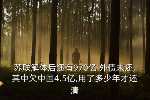 蘇聯解體后還有970億 外債未還,其中欠中國4.5億,用了多少年才還清