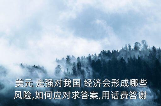  美元 走強對我國 經濟會形成哪些風險,如何應對求答案,用話費答謝