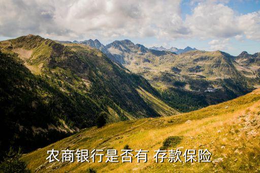 農商銀行是否有 存款保險