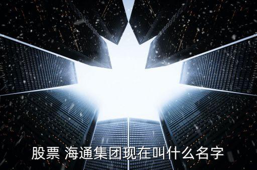 股票 海通集團現在叫什么名字