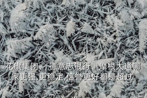花旗集團、 德意志銀行、摩根大通哪家更強,更穩(wěn)定,信譽更好都是超過...