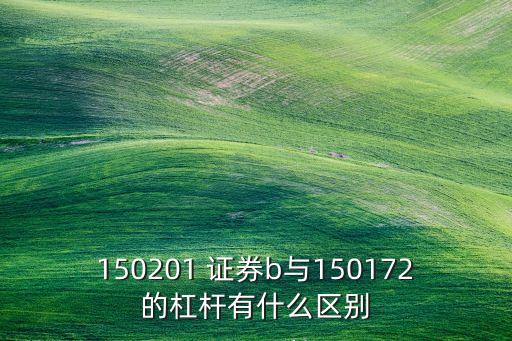 150201 證券b與150172的杠桿有什么區別
