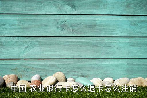 中國 農業銀行卡怎么退卡怎么注銷
