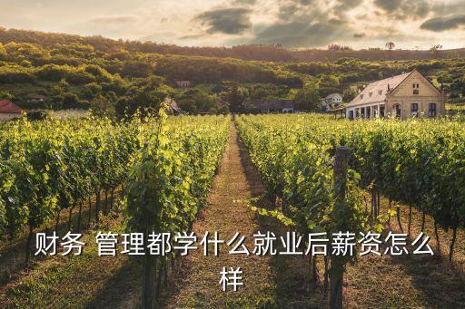  財務 管理都學什么就業后薪資怎么樣