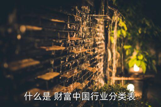 什么是 財富中國行業分類表