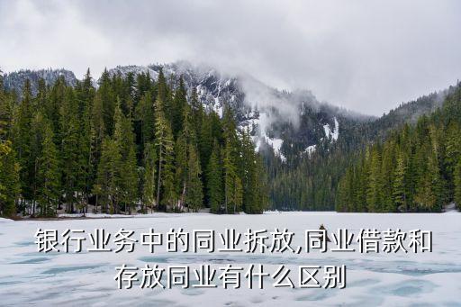  銀行業務中的同業拆放,同業借款和存放同業有什么區別