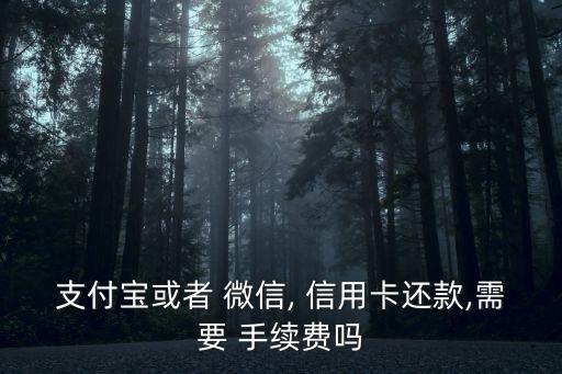 支付寶或者 微信, 信用卡還款,需要 手續費嗎