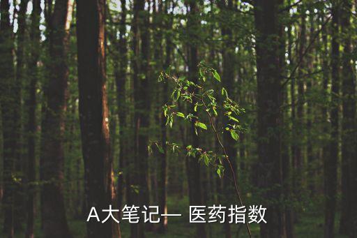 A大筆記— 醫藥指數