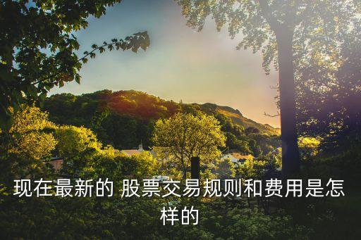 現在最新的 股票交易規則和費用是怎樣的