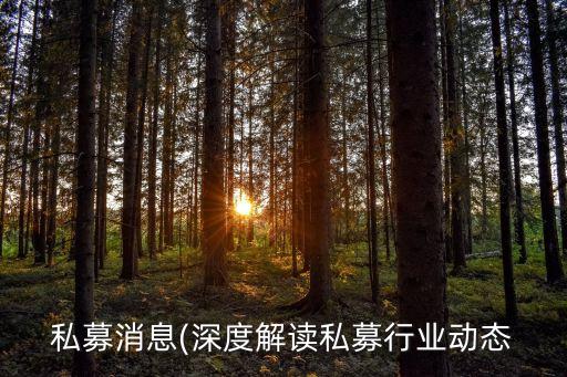 私募消息(深度解讀私募行業動態