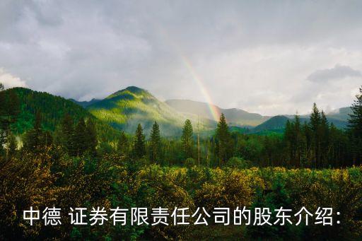 中德 證券有限責任公司的股東介紹: