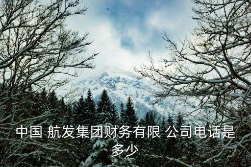 中國 航發集團財務有限 公司電話是多少