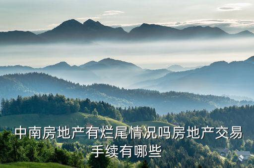  中南房地產有爛尾情況嗎房地產交易手續有哪些