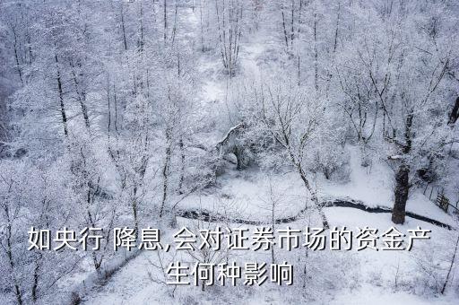如央行 降息,會對證券市場的資金產生何種影響