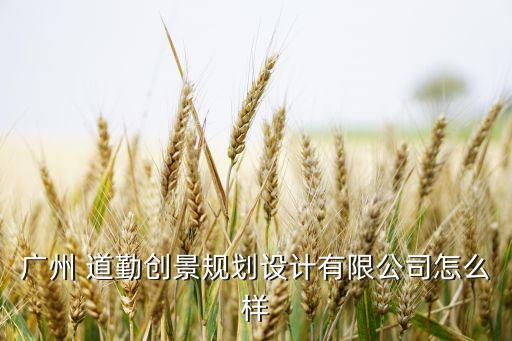 廣州 道勤創景規劃設計有限公司怎么樣