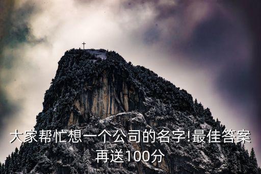 大家幫忙想一個公司的名字!最佳答案再送100分