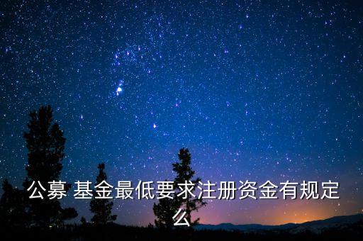  公募 基金最低要求注冊資金有規定么