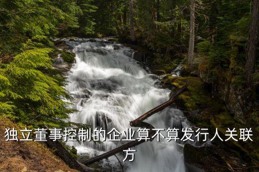 獨立董事控制的企業算不算發行人關聯方